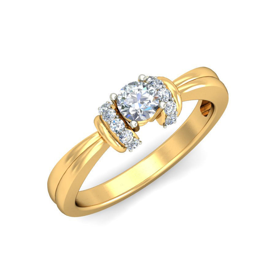 Women Solitaire Ring 3dm stl 3mf mtl gltf glb obj render detail 3D print model_1