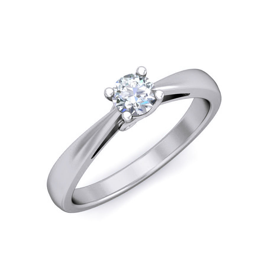 Women Solitaire Ring 3dm stl 3mf mtl gltf glb obj render detail 3D print model_2