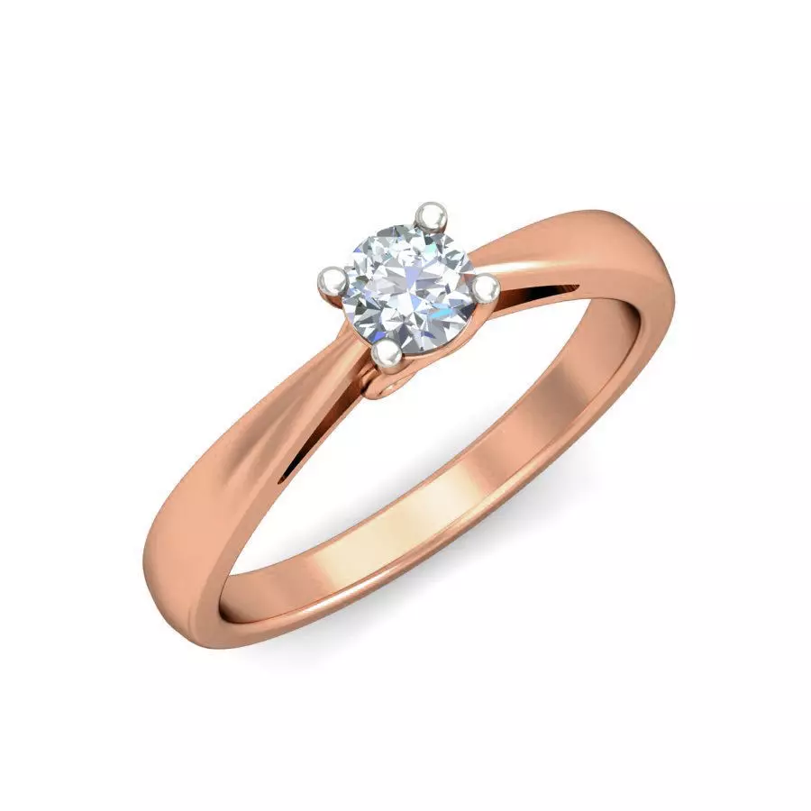 Women Solitaire Ring 3dm stl 3mf mtl gltf glb obj render detail 3D print model_0