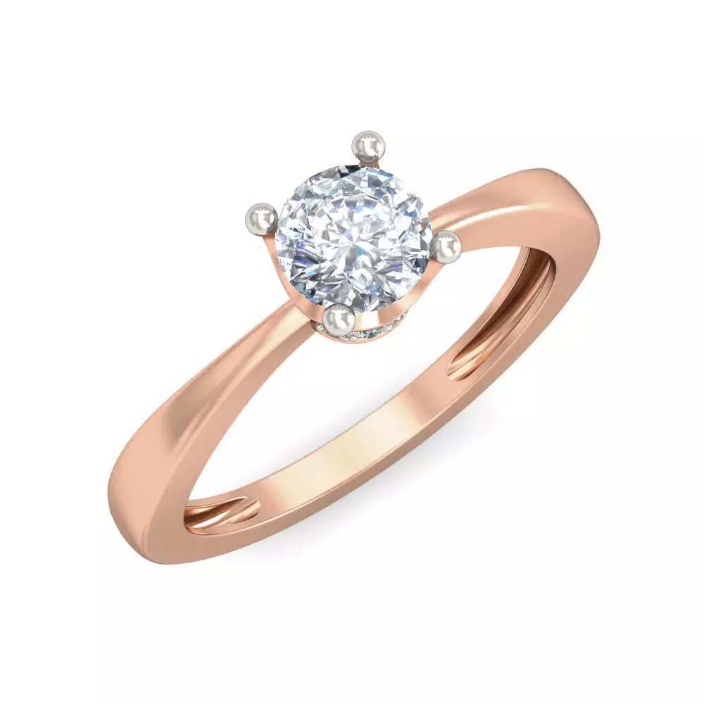 Women Solitaire Ring 3dm stl 3mf mtl gltf glb obj render detail 3D print model_0