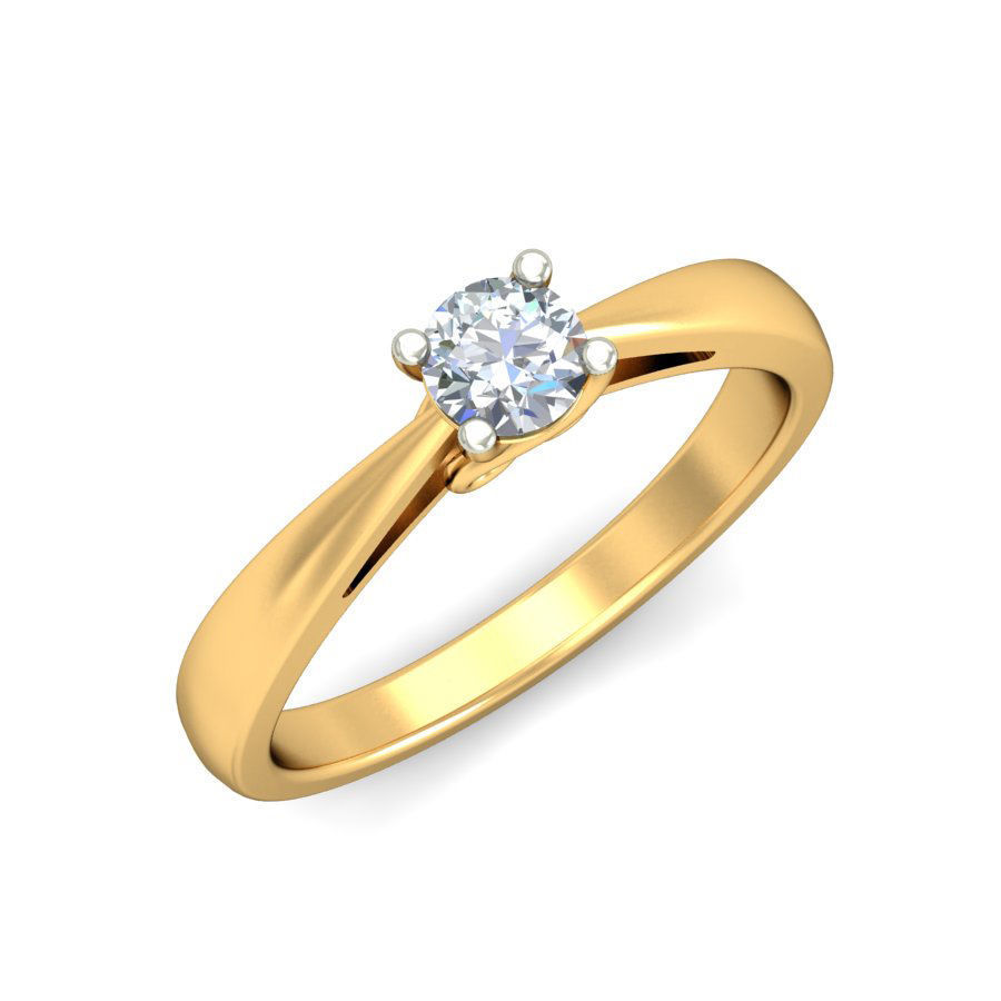 Women Solitaire Ring 3dm stl 3mf mtl gltf glb obj render detail 3D print model_1