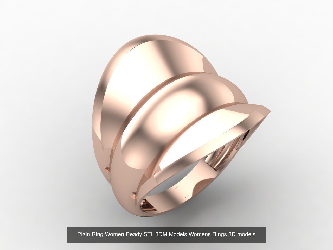 72 Model Files -Women Ring Womens Rings Plain Models  3DM STL 3D Model Collection_68