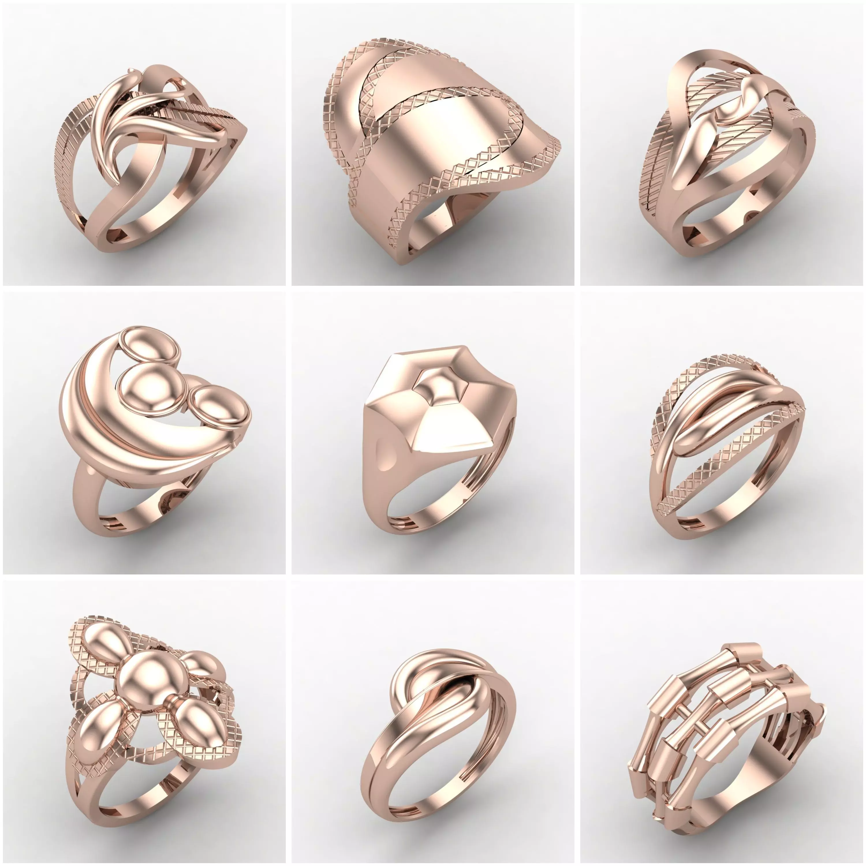 72 Model Files -Women Ring Womens Rings Plain Models  3DM STL 3D Model Collection_0