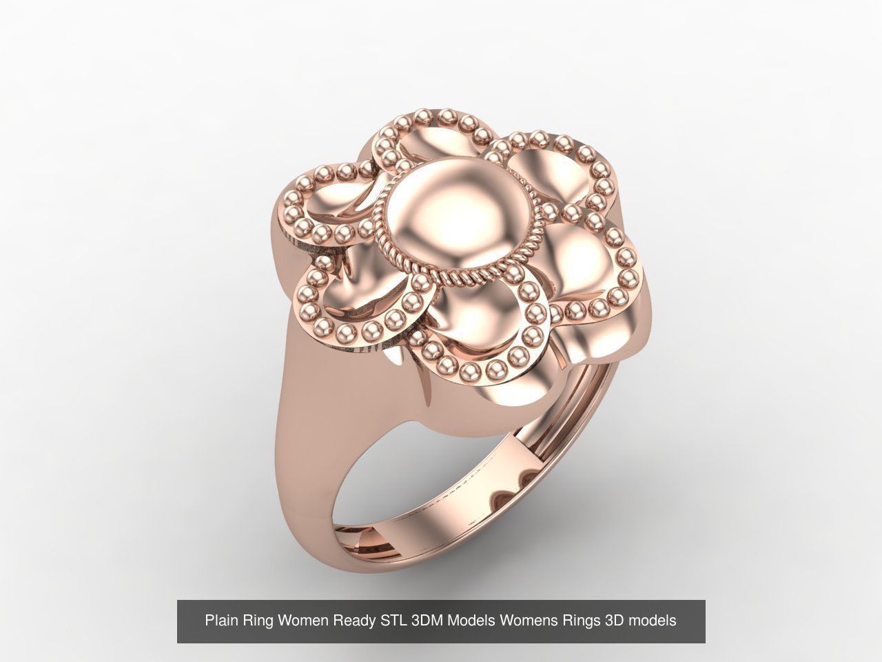 72 Model Files -Women Ring Womens Rings Plain Models  3DM STL 3D Model Collection_9