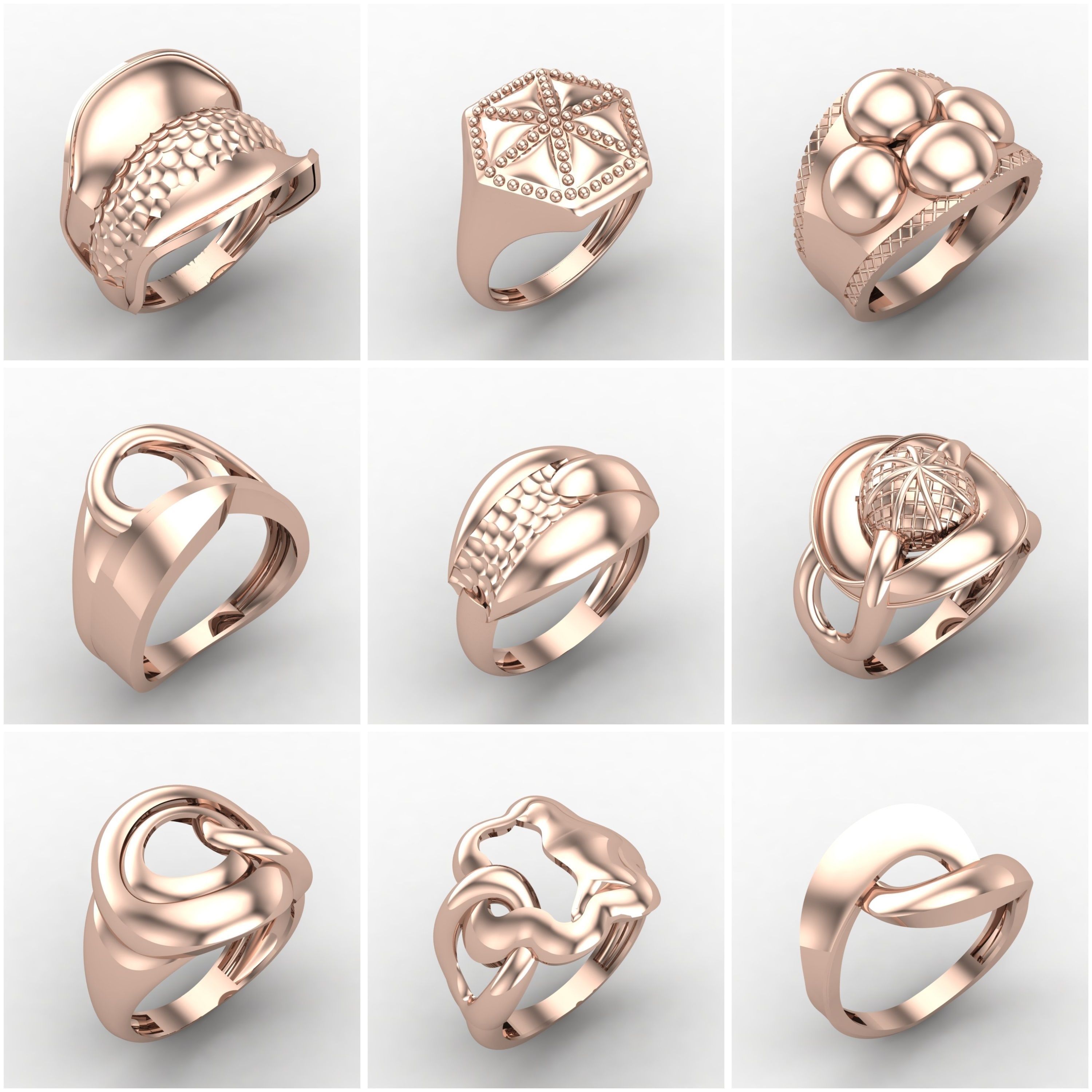 72 Model Files -Women Ring Womens Rings Plain Models  3DM STL 3D Model Collection_2