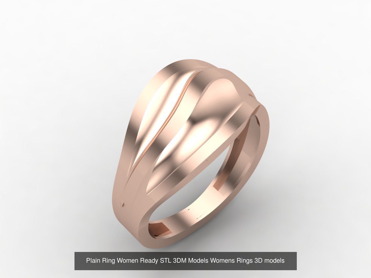 72 Model Files -Women Ring Womens Rings Plain Models  3DM STL 3D Model Collection_72