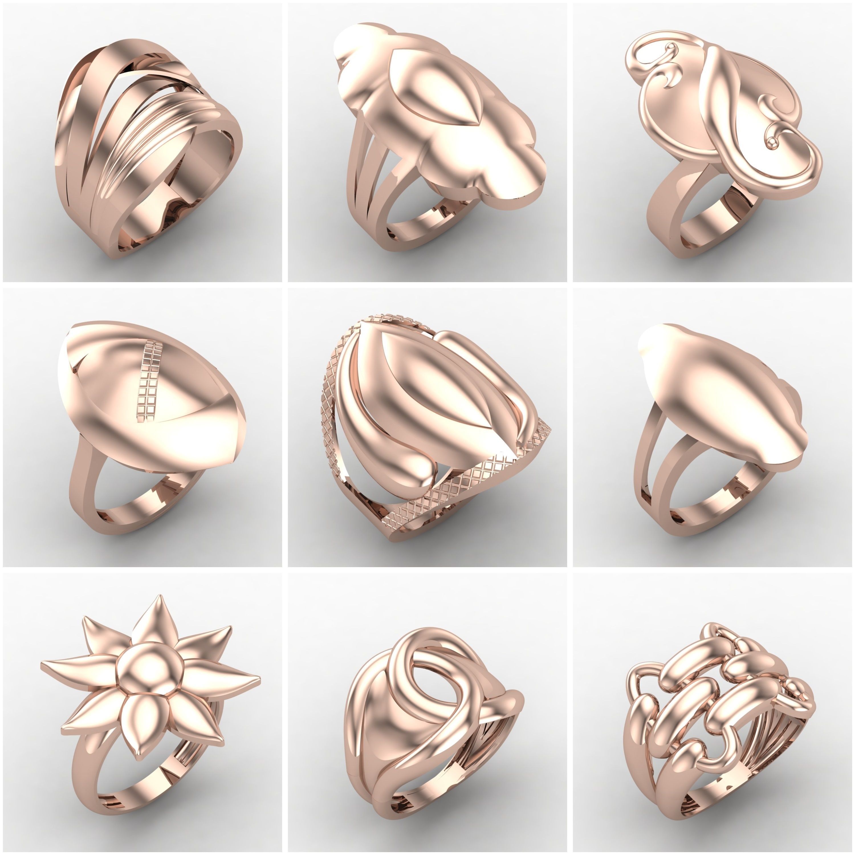 72 Model Files -Women Ring Womens Rings Plain Models  3DM STL 3D Model Collection_6