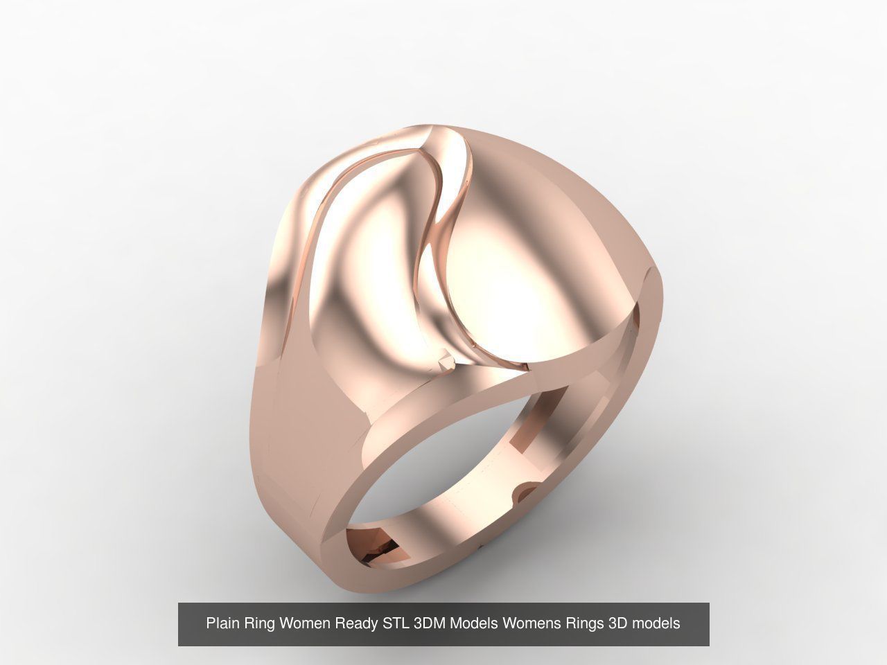 72 Model Files -Women Ring Womens Rings Plain Models  3DM STL 3D Model Collection_67