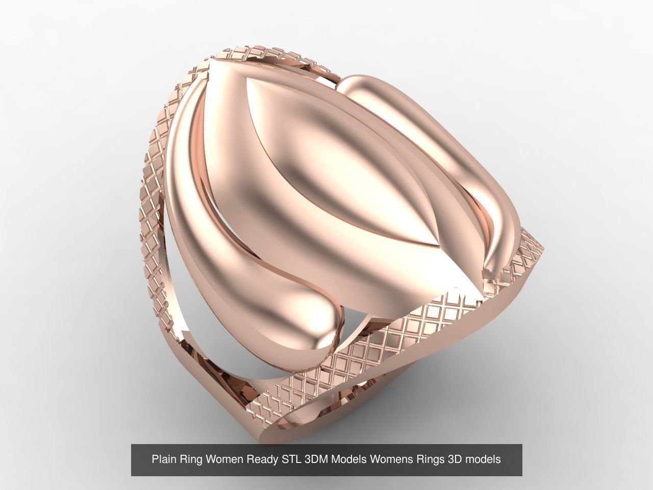 72 Model Files -Women Ring Womens Rings Plain Models  3DM STL 3D Model Collection_36