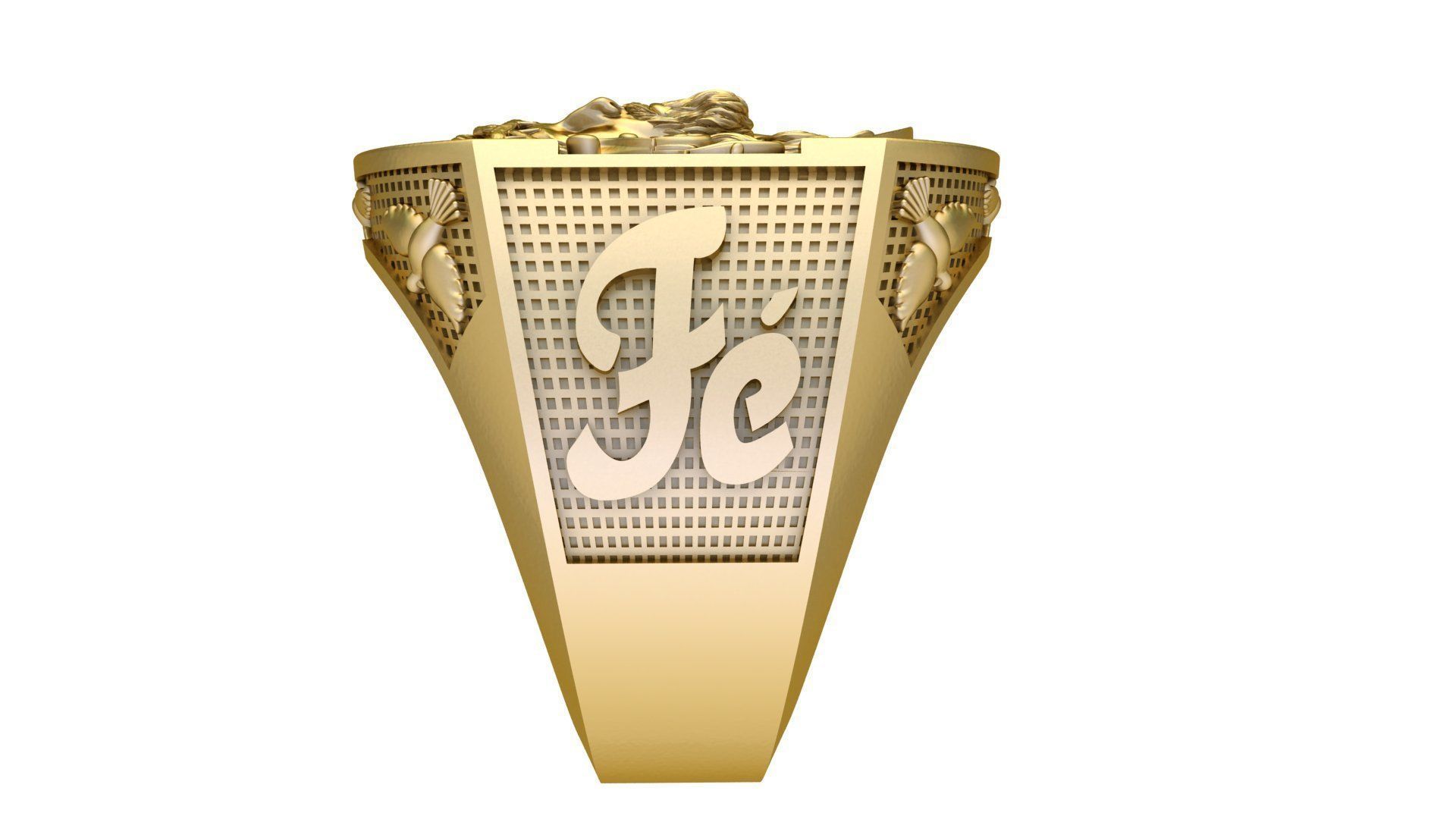 custom jesus ring 3D print model_2