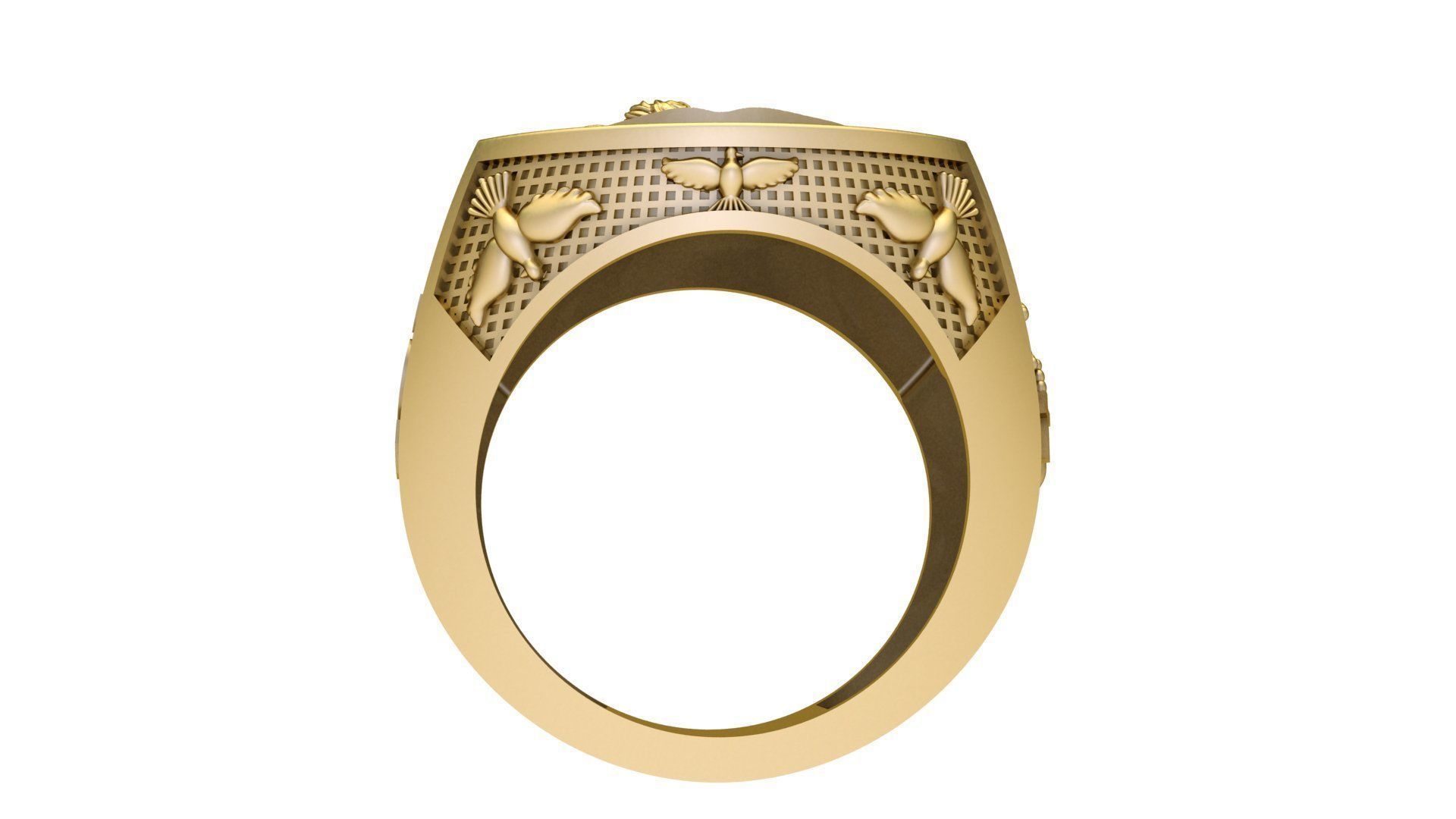 custom jesus ring 3D print model_1