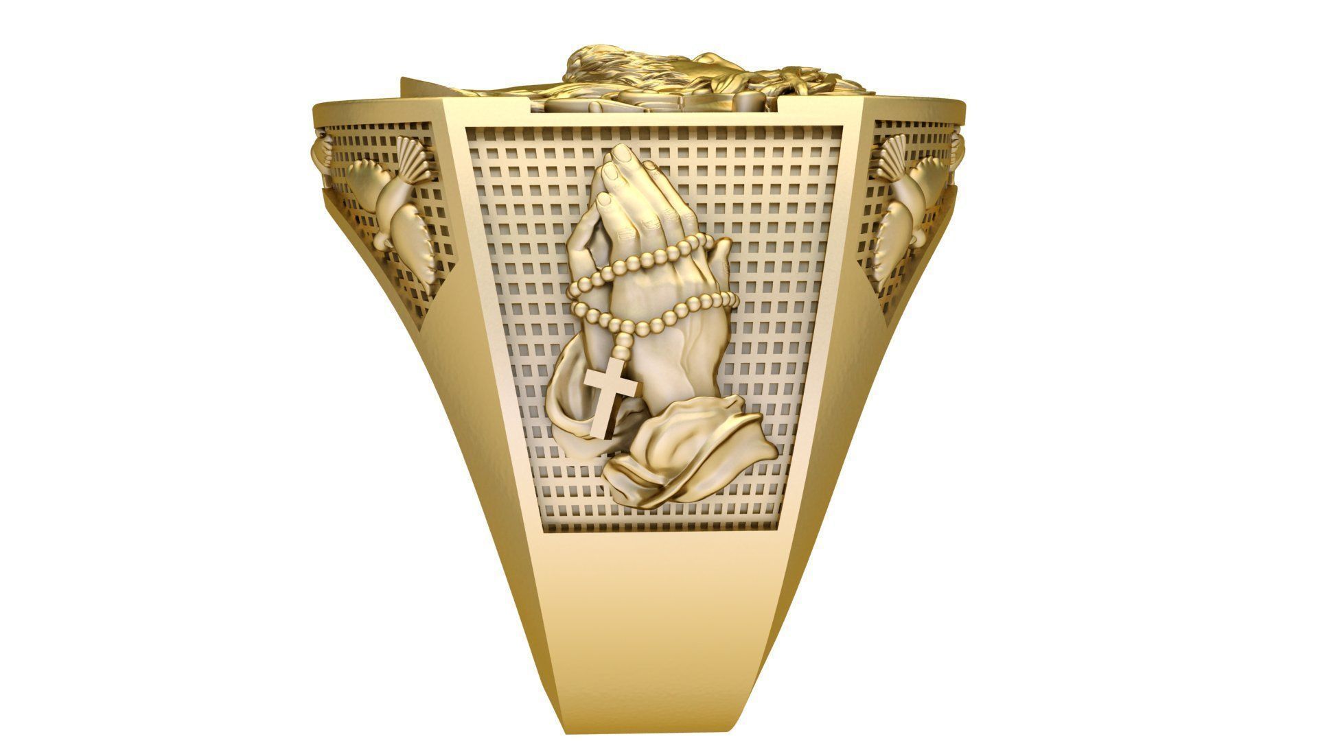 custom jesus ring 3D print model_3