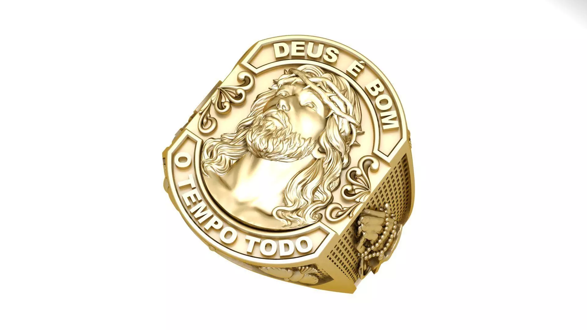 custom jesus ring 3D print model_0