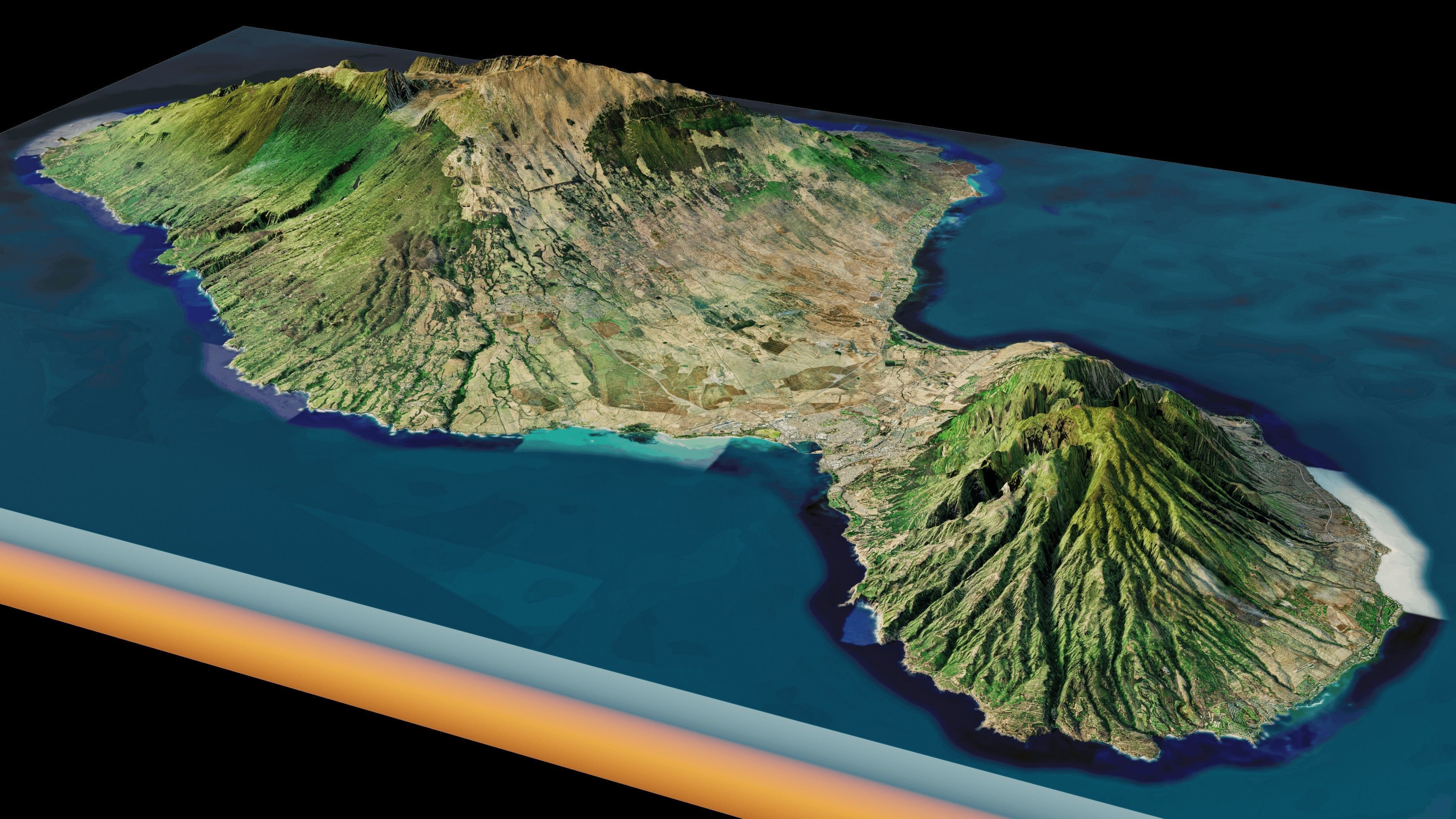 Maui island full 3d model terrain 3D model_9