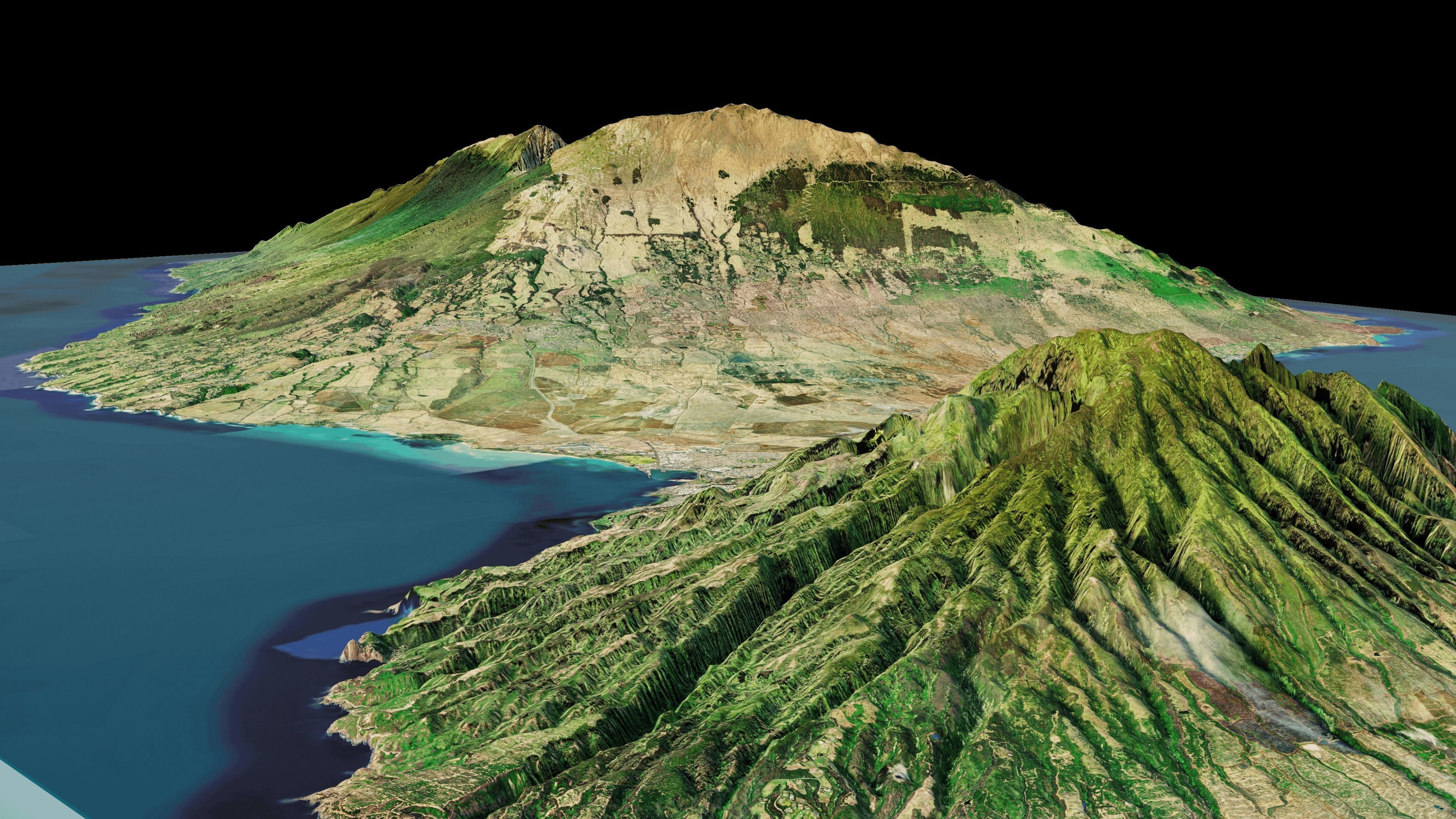 Maui island full 3d model terrain 3D model_12