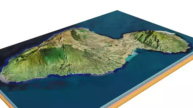 Maui island full 3d model terrain 3D model