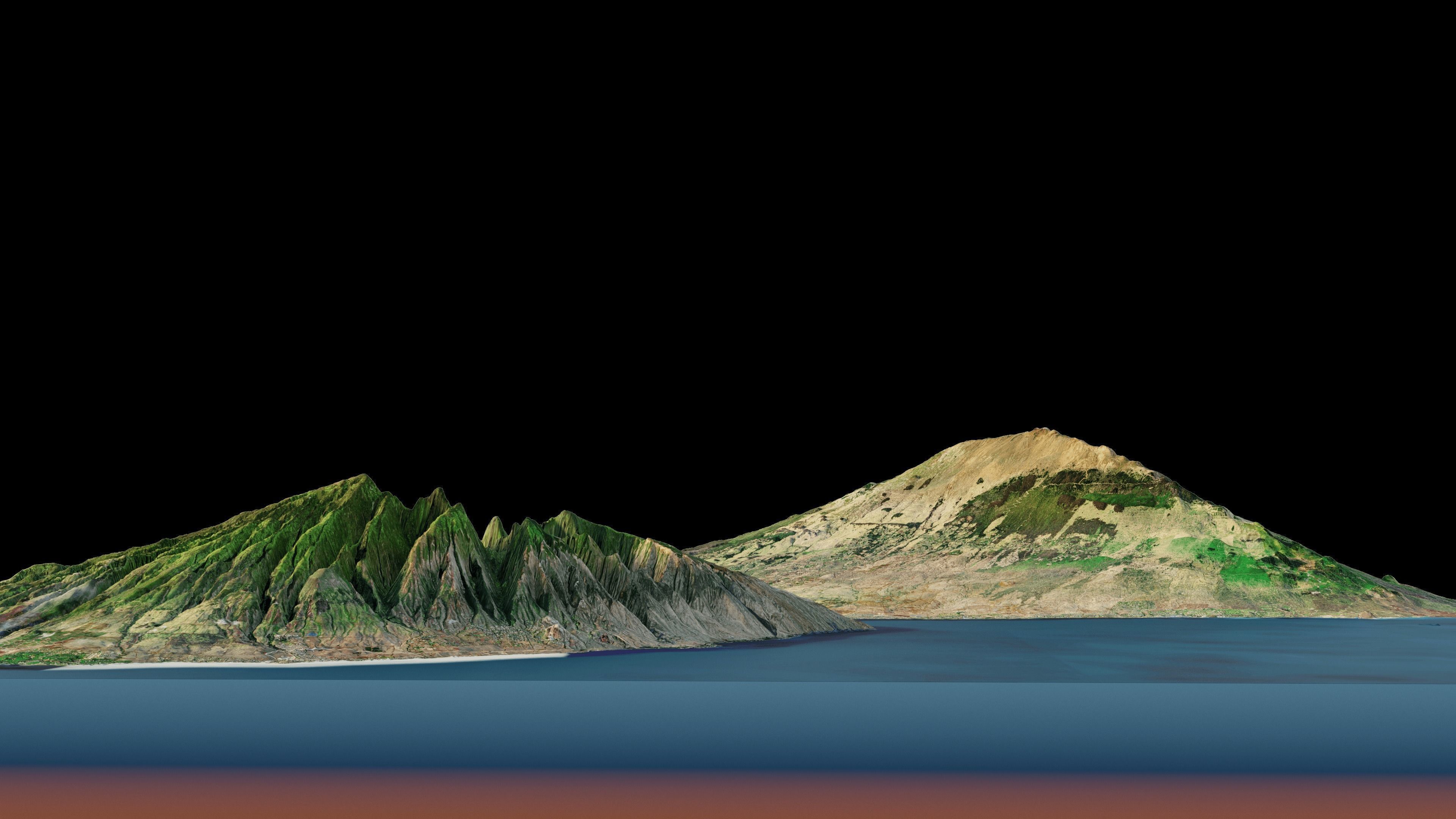 Maui island full 3d model terrain 3D model_11