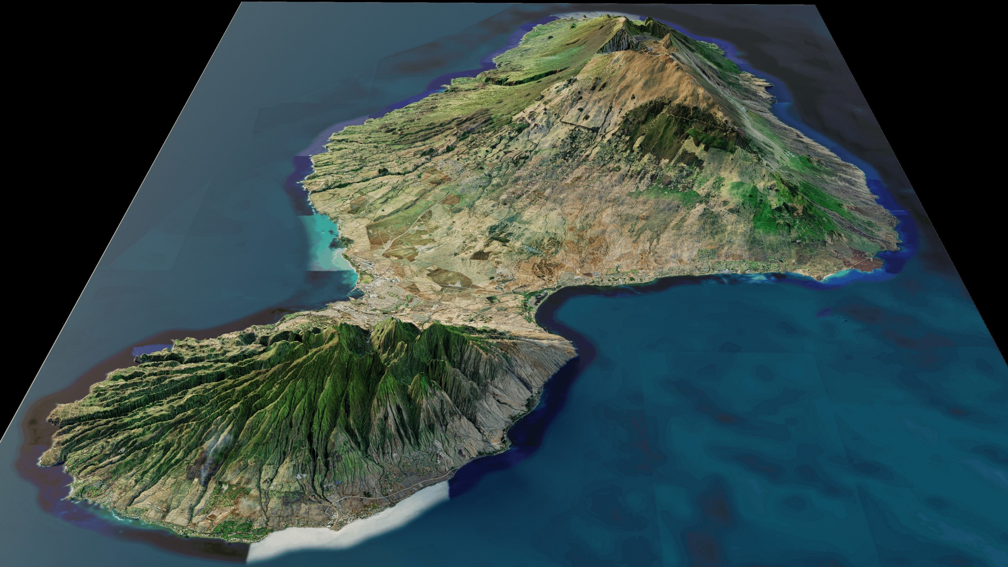 Maui island full 3d model terrain 3D model_10