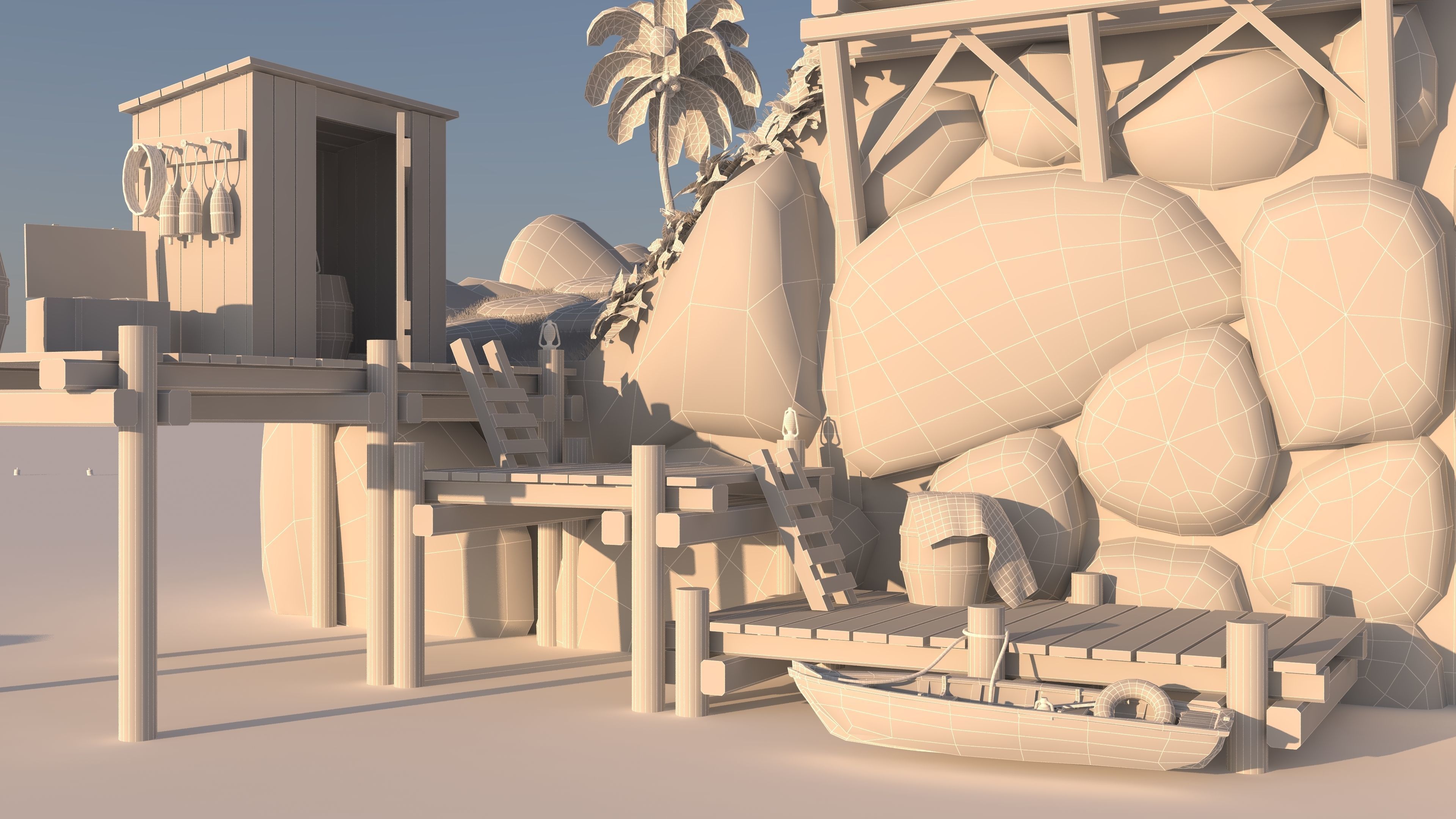 Fishermans Island Low-poly 3D model_15