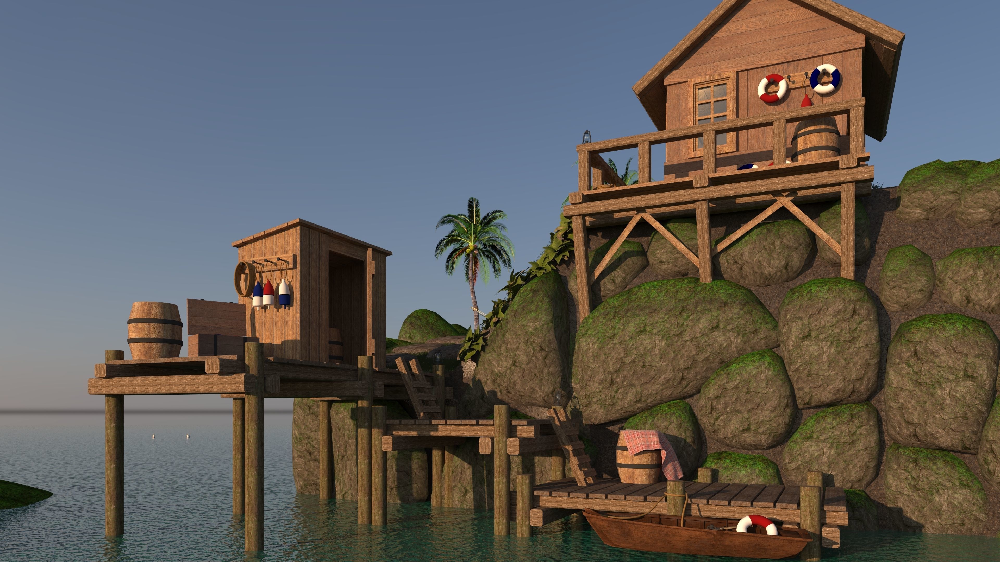 Fishermans Island Low-poly 3D model_6