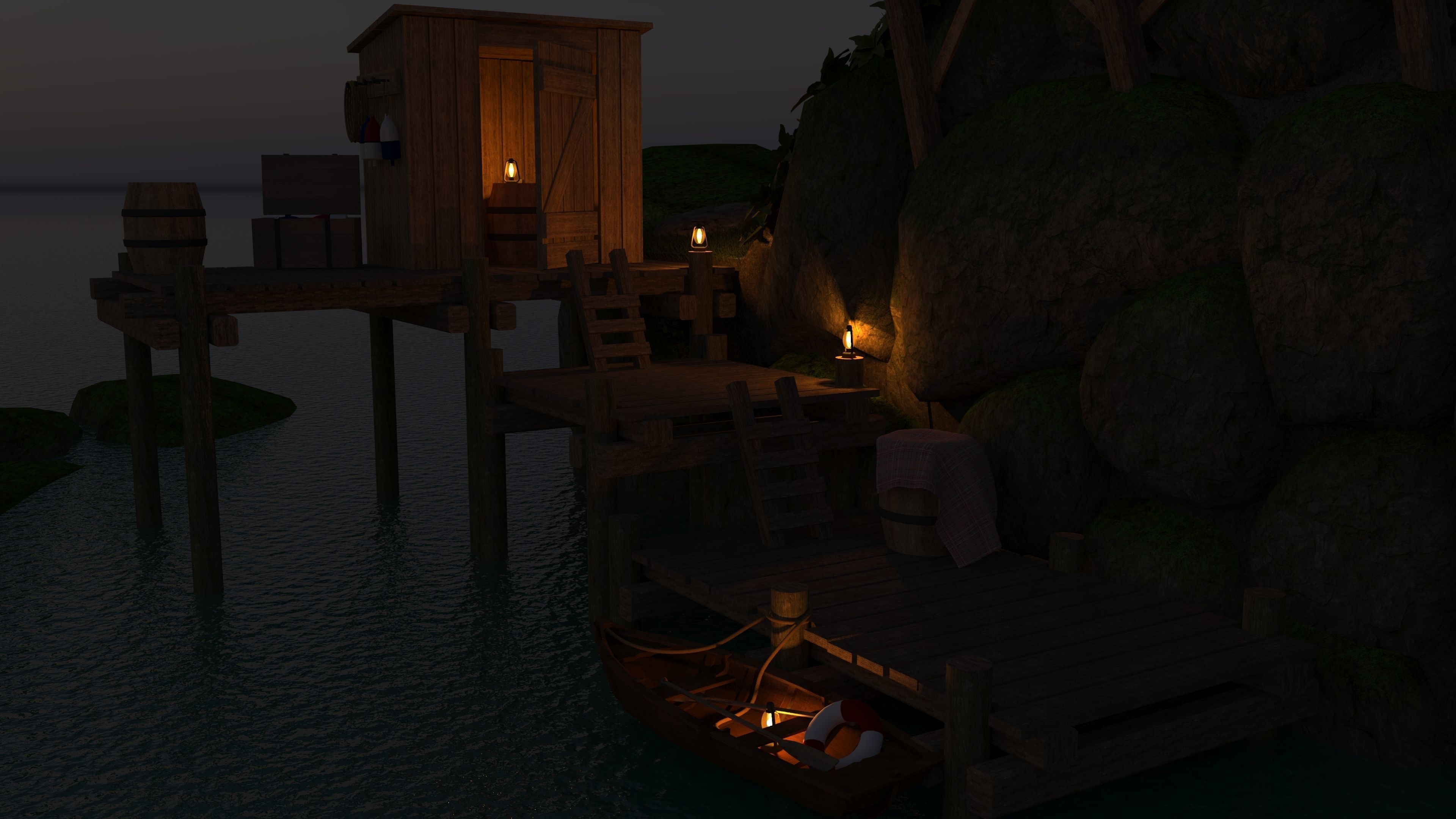 Fishermans Island Low-poly 3D model_9