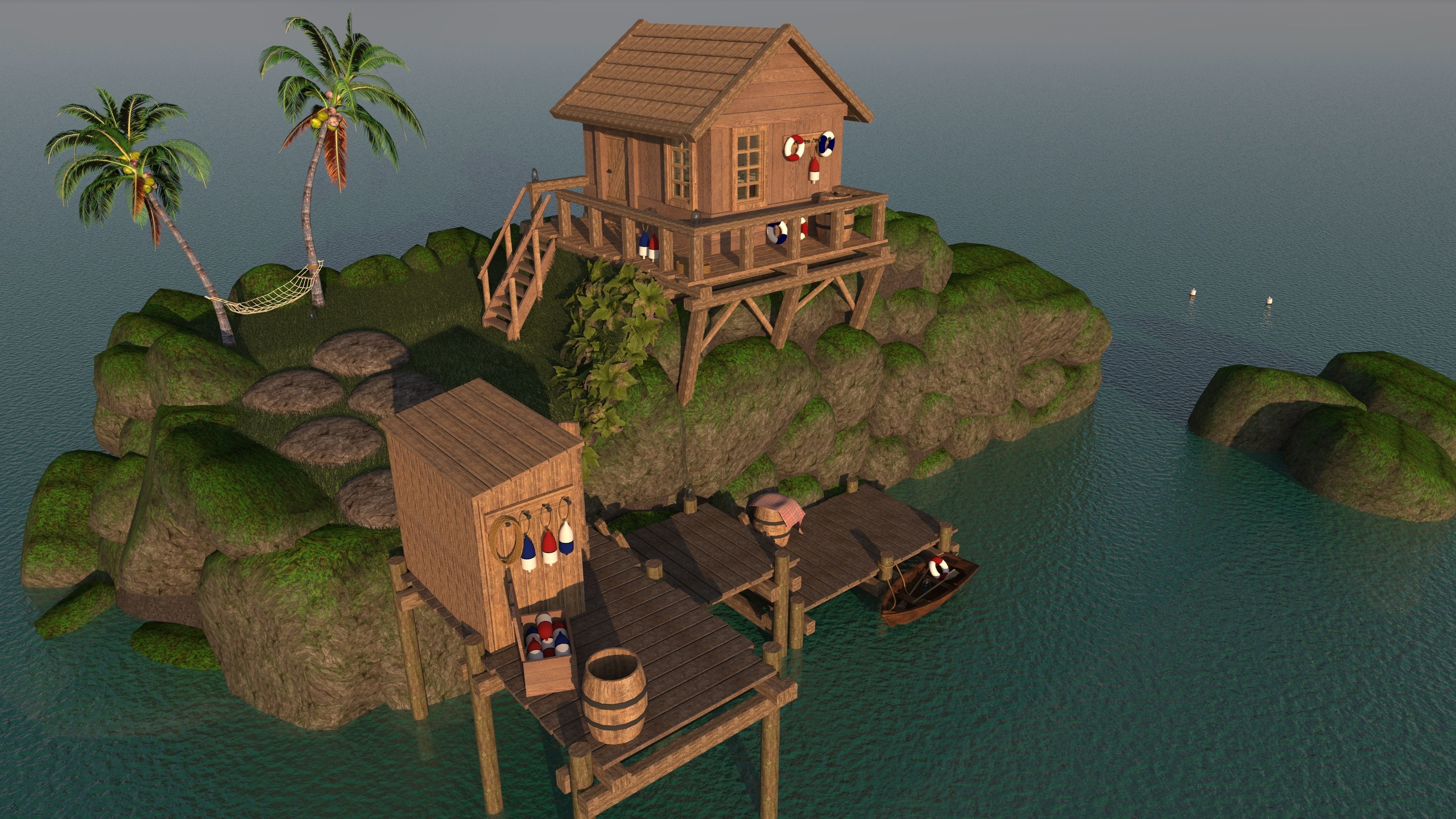 Fishermans Island Low-poly 3D model_7