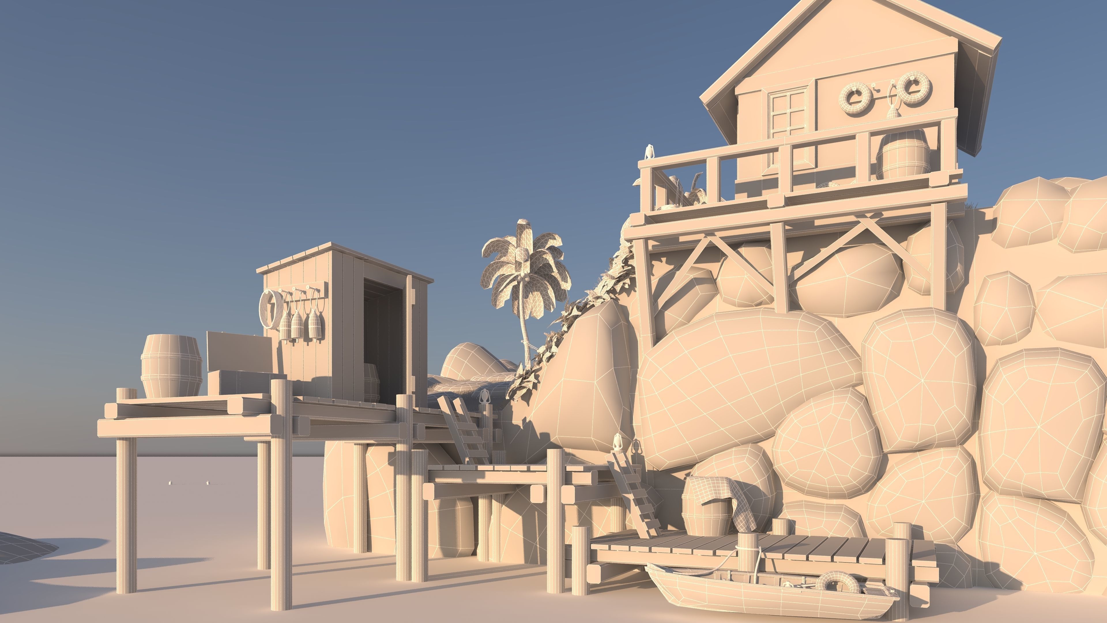 Fishermans Island Low-poly 3D model_20