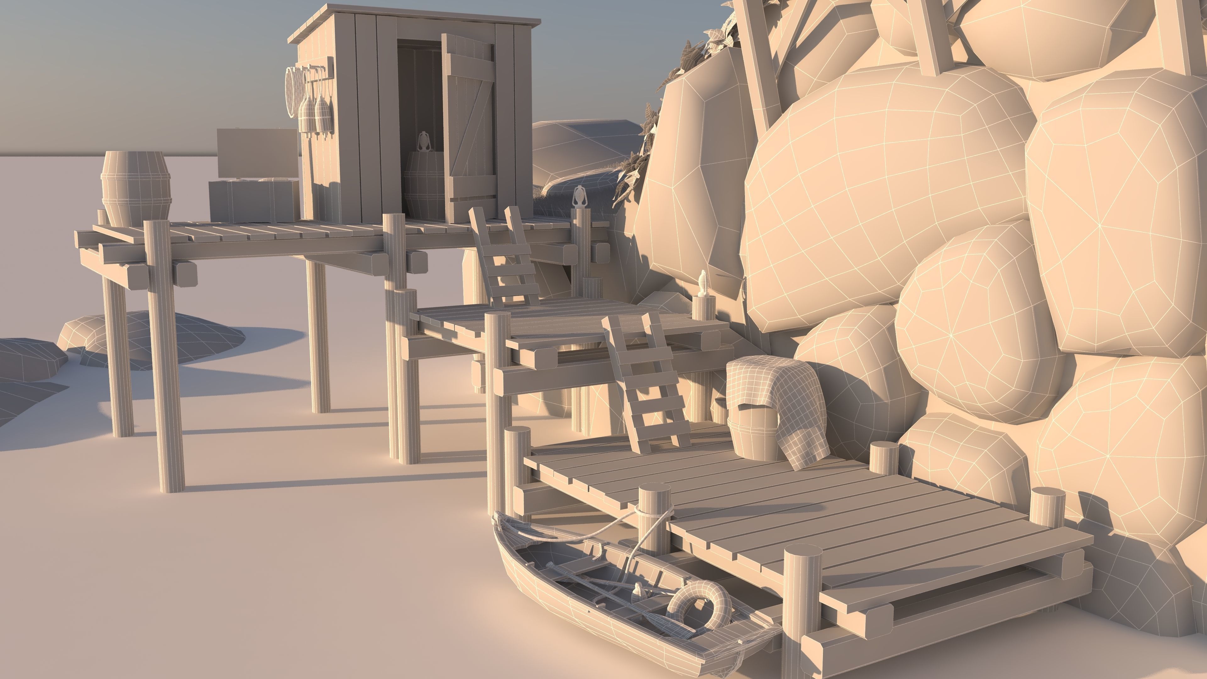 Fishermans Island Low-poly 3D model_16