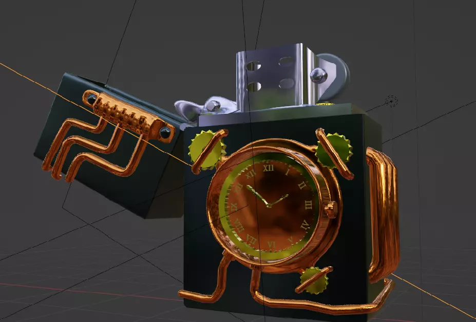 Gasoline lighter steampunk 3D model