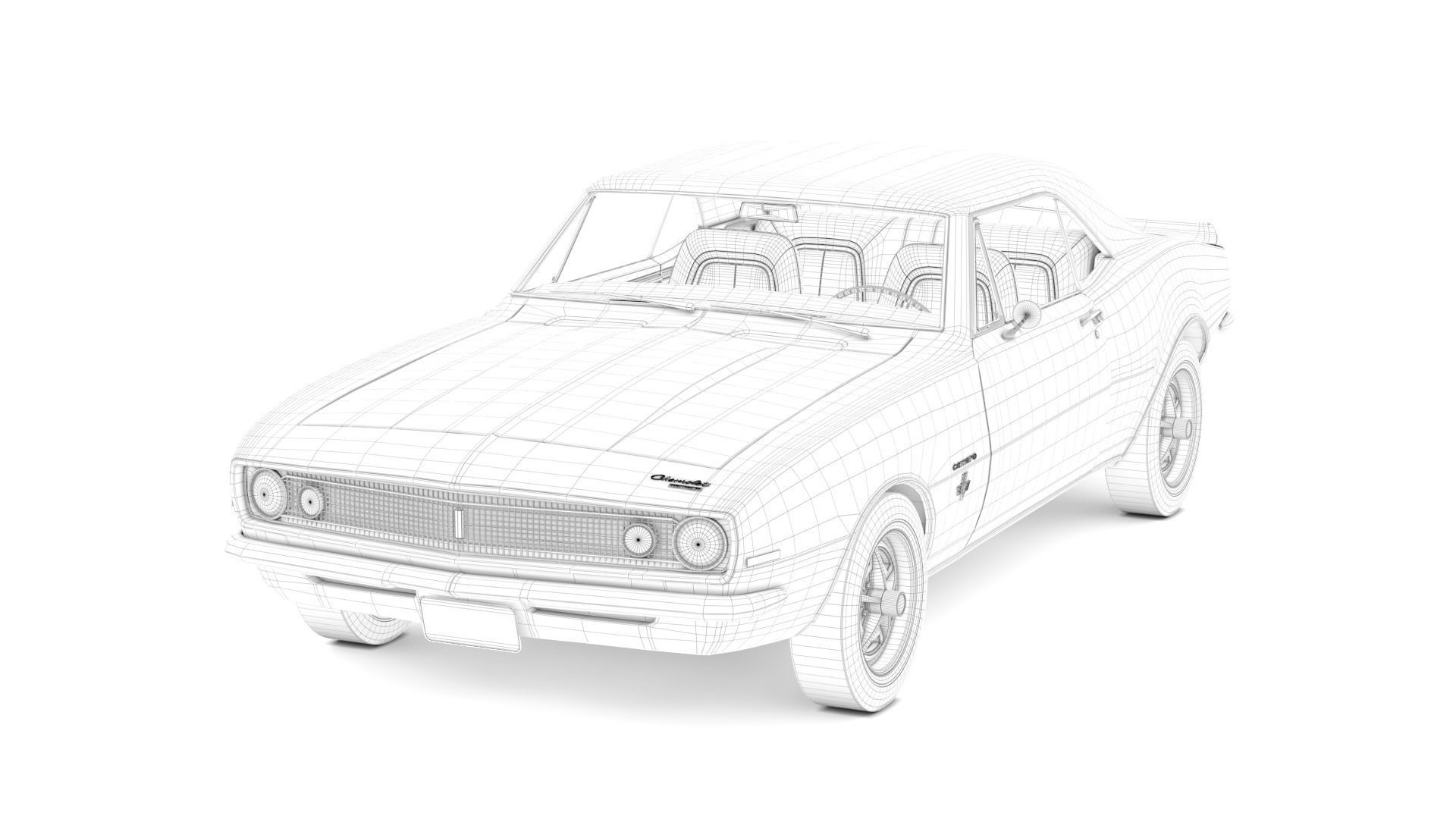 Chevrolet Camaro 1967 Low-poly 3D model_14