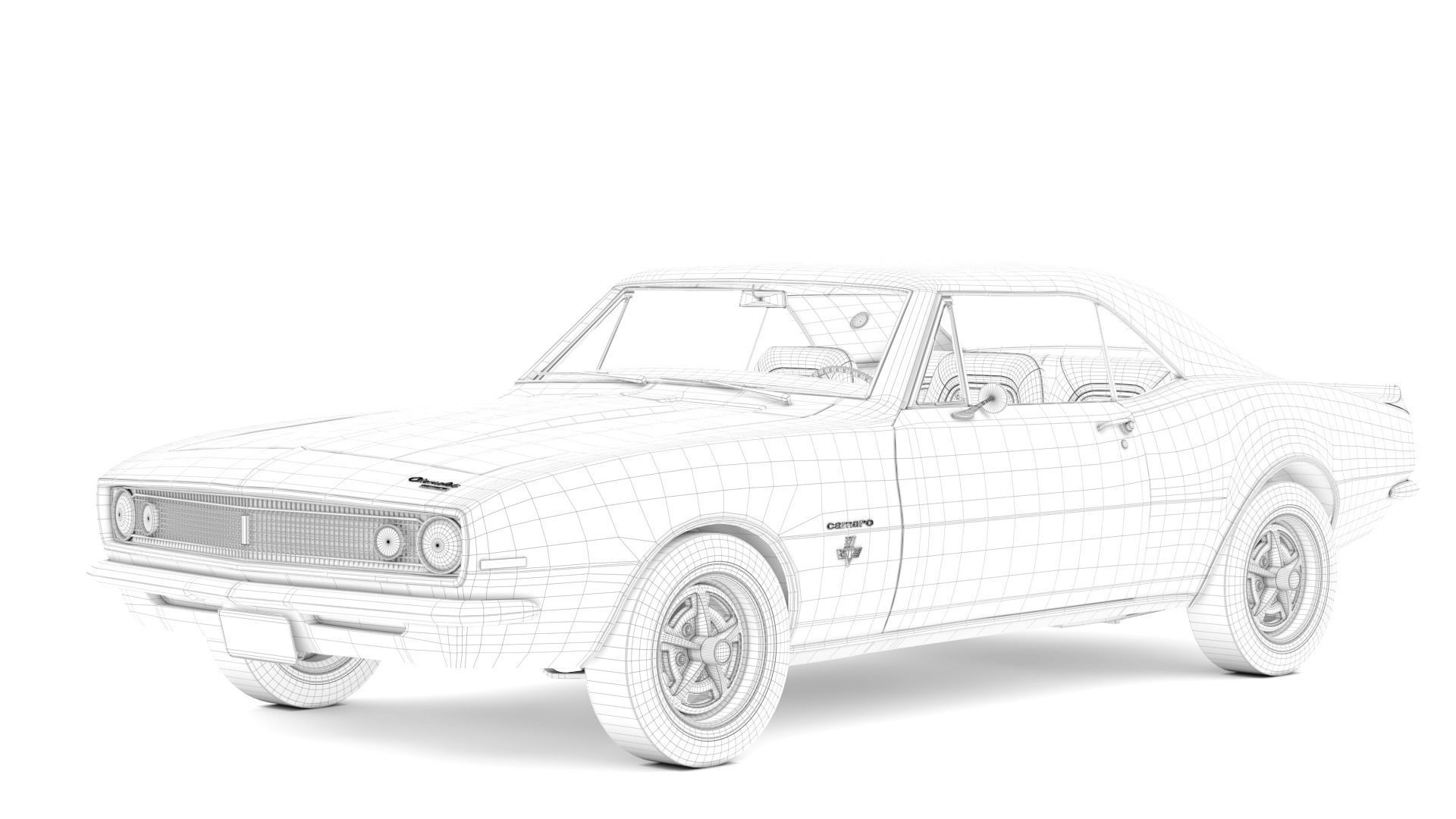 Chevrolet Camaro 1967 Low-poly 3D model_16