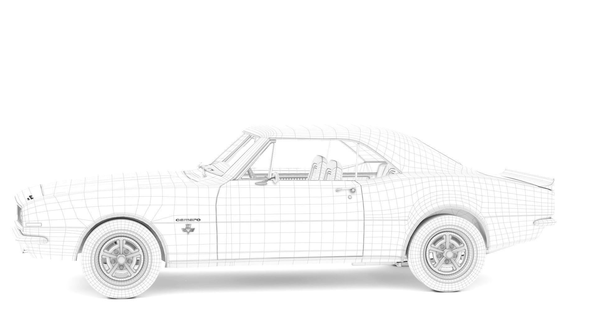 Chevrolet Camaro 1967 Low-poly 3D model_17