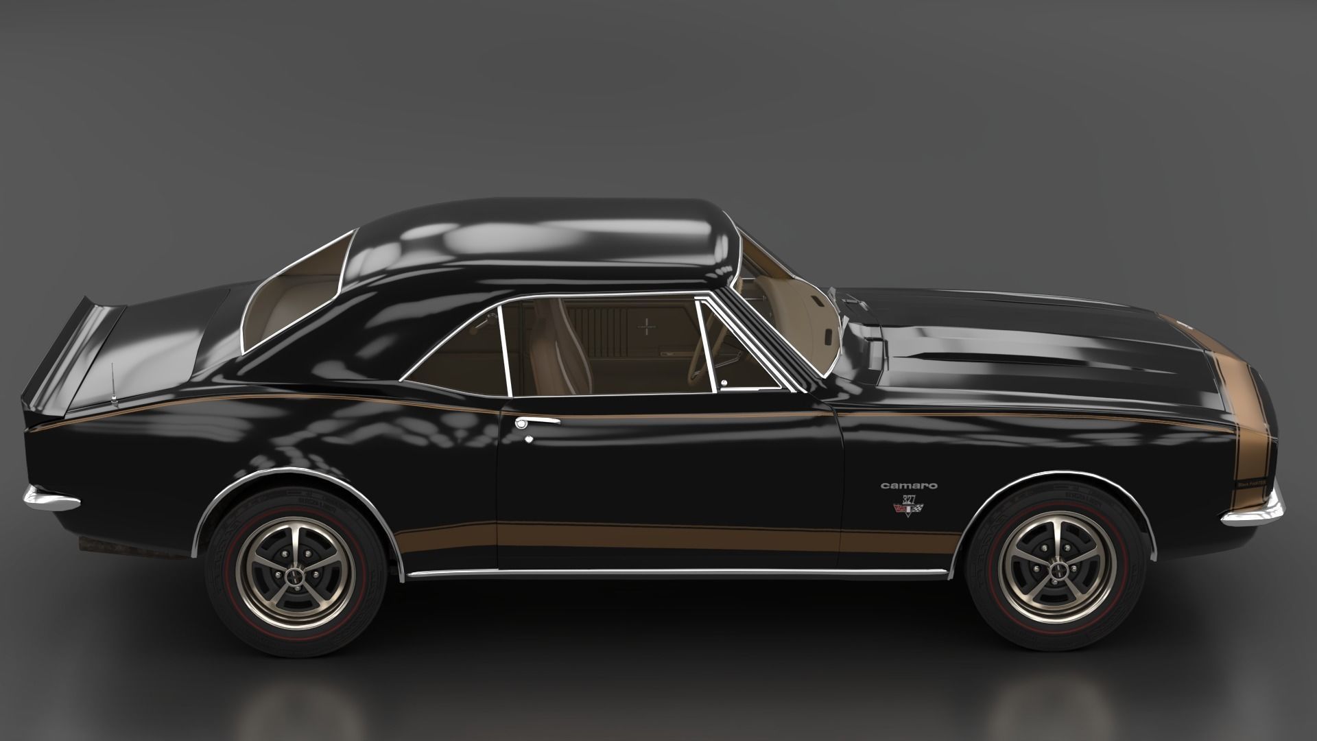 Chevrolet Camaro 1967 Low-poly 3D model_7