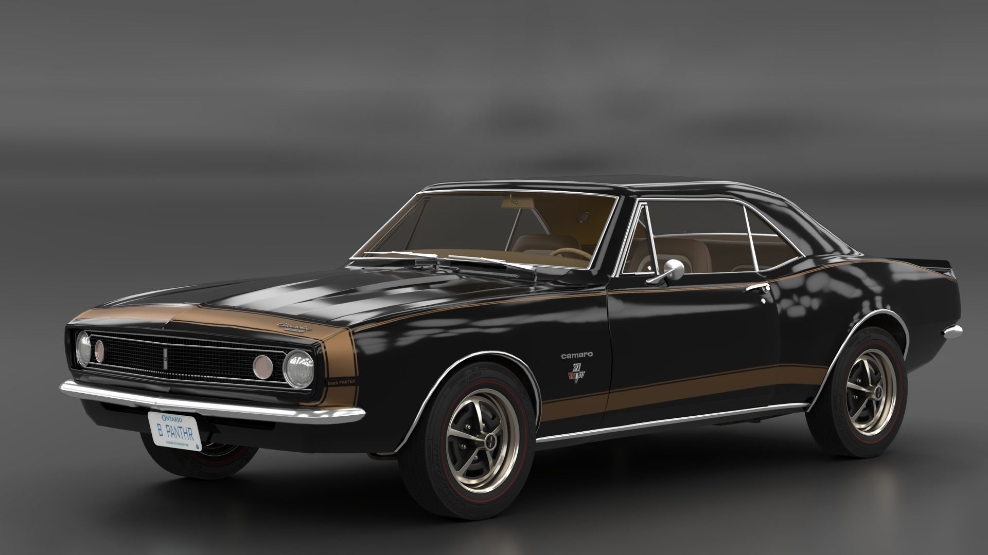 Chevrolet Camaro 1967 Low-poly 3D model_3