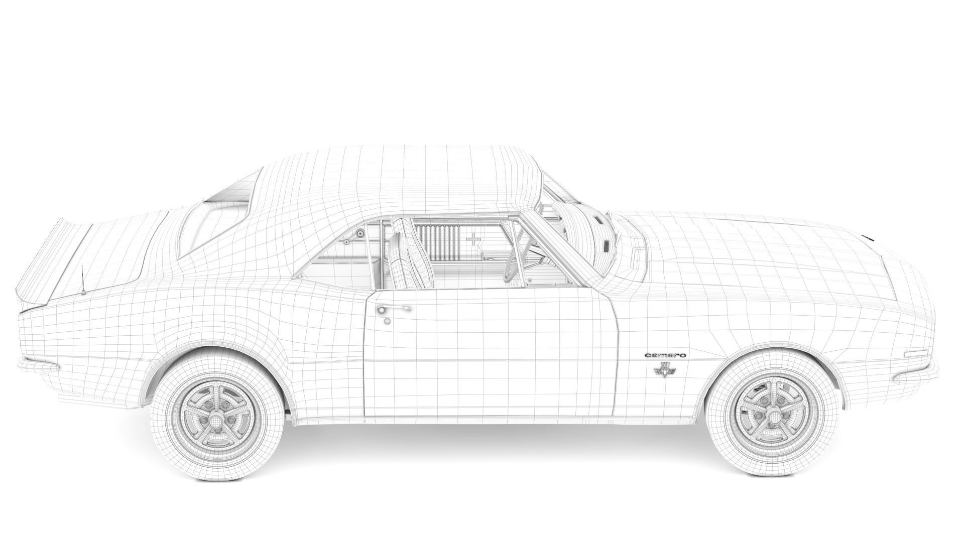 Chevrolet Camaro 1967 Low-poly 3D model_20