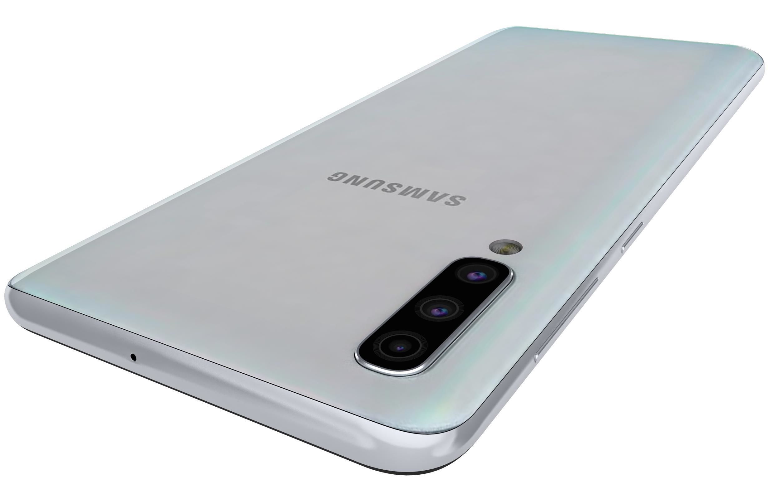 Samsung Galaxy A50 White Low-poly 3D model_15
