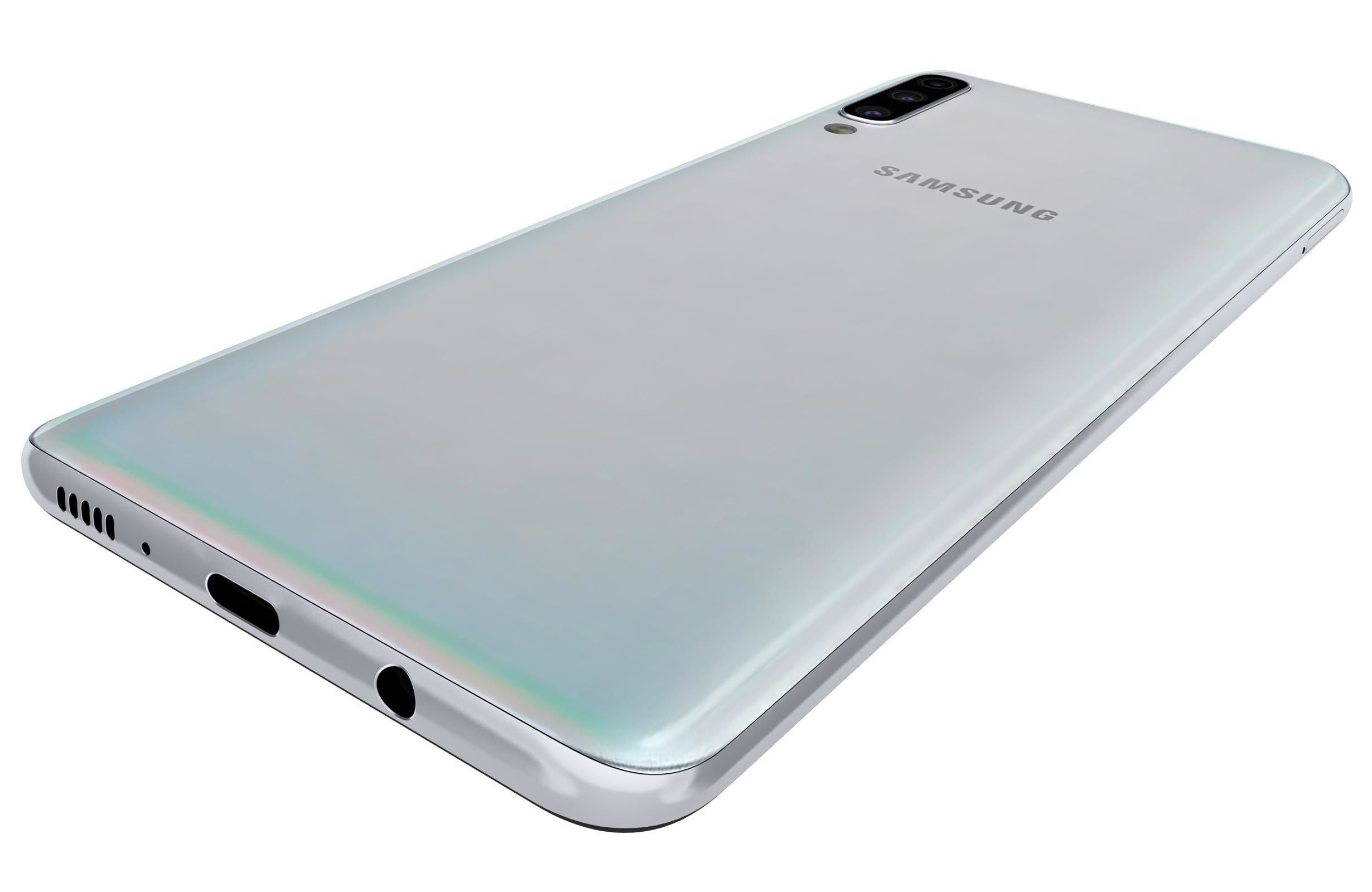 Samsung Galaxy A50 White Low-poly 3D model_12