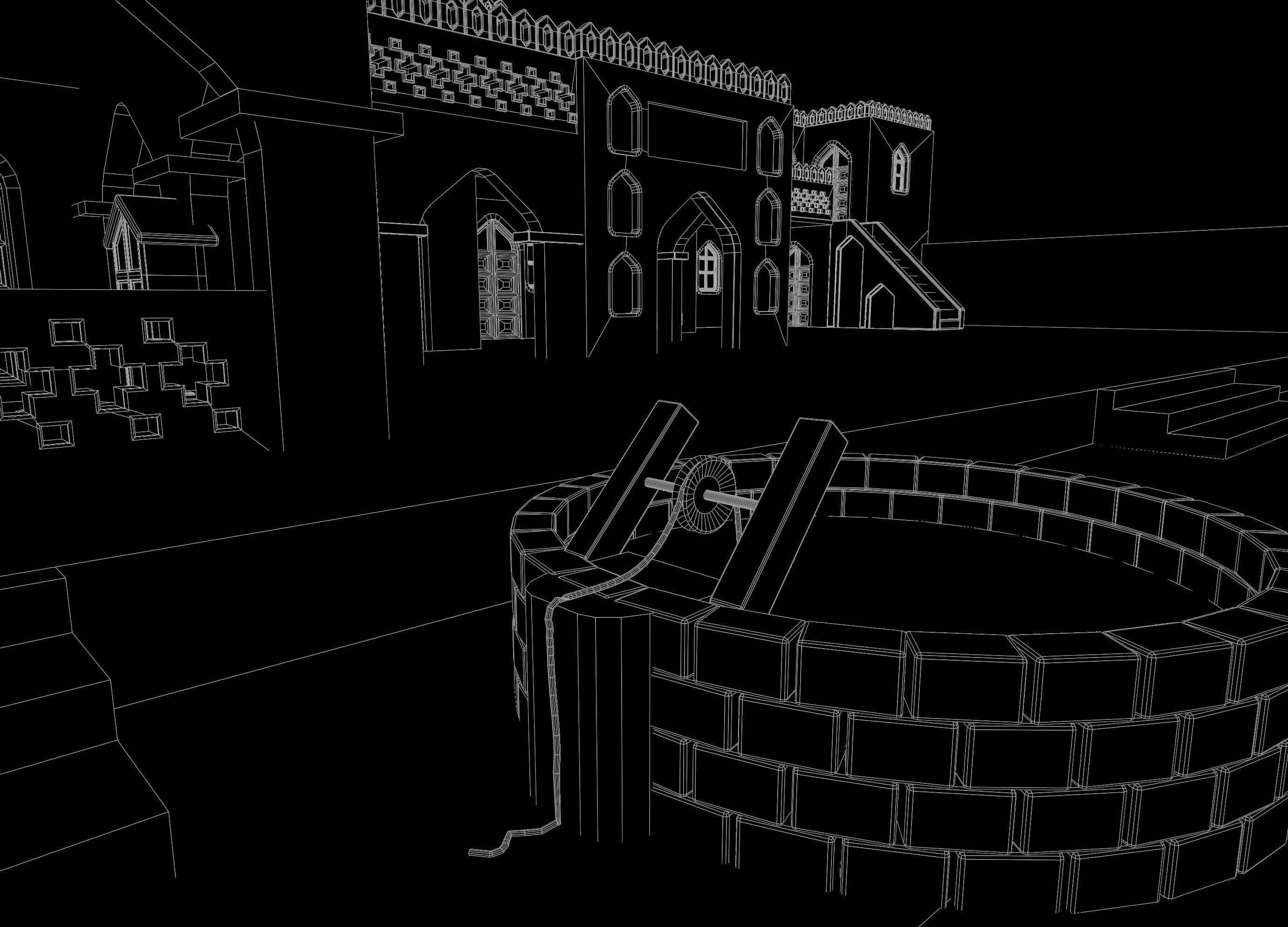 Old indian mud house  Low-poly 3D model_11