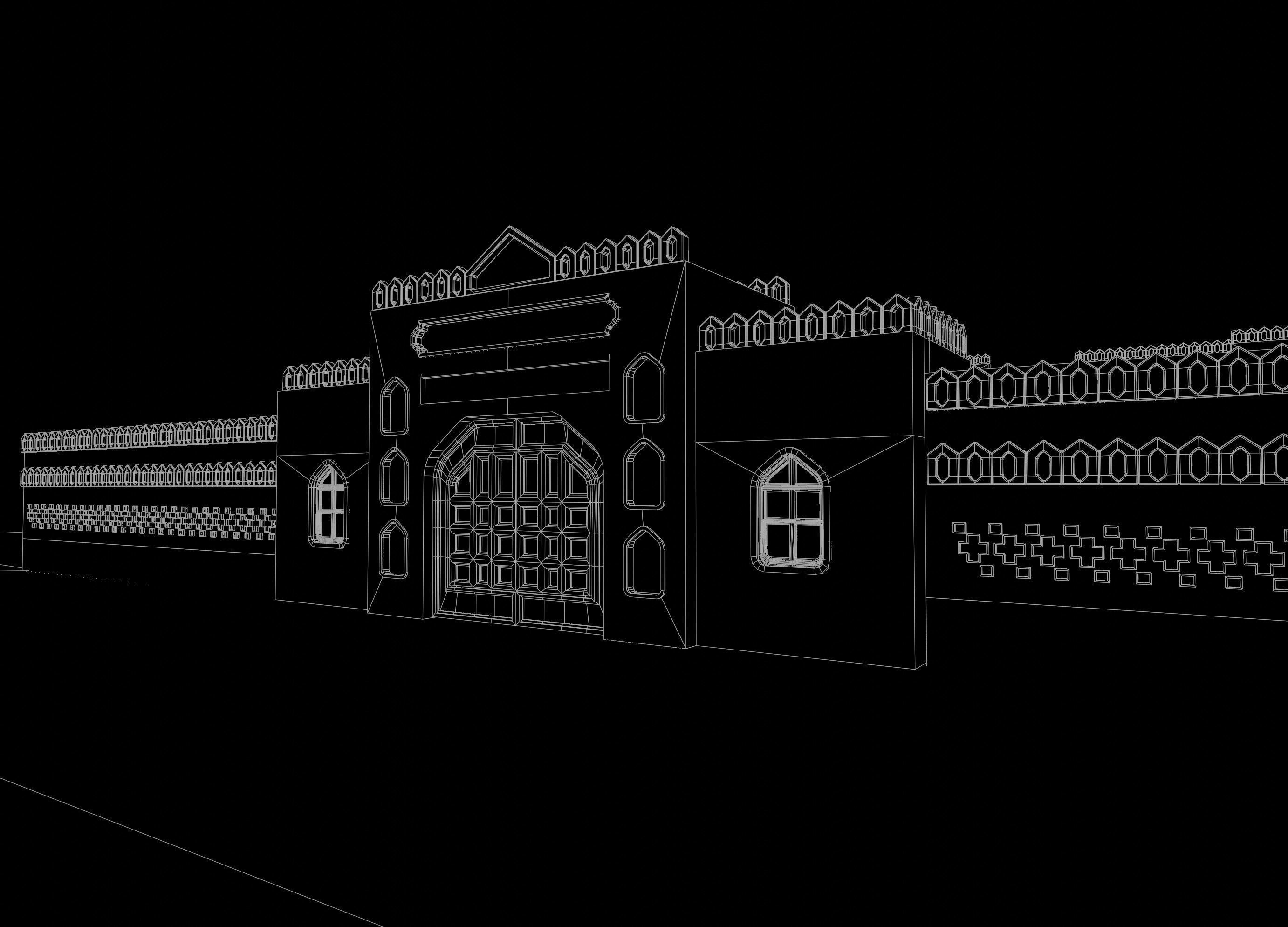 Old indian mud house  Low-poly 3D model_4