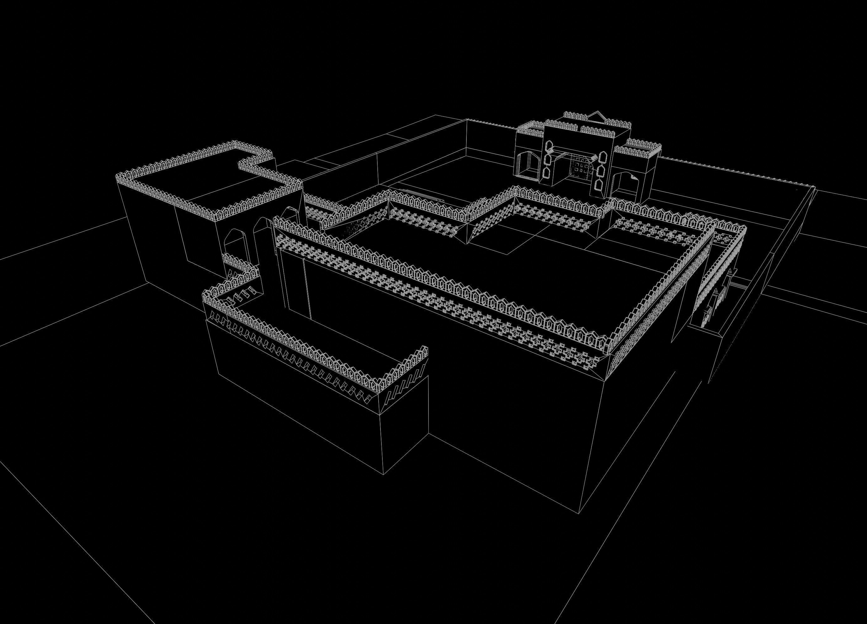 Old indian mud house  Low-poly 3D model_9