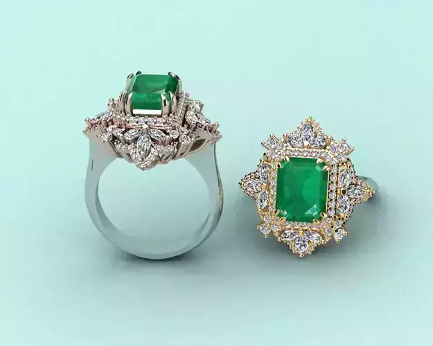 Classic Emerald Ring 3D print model