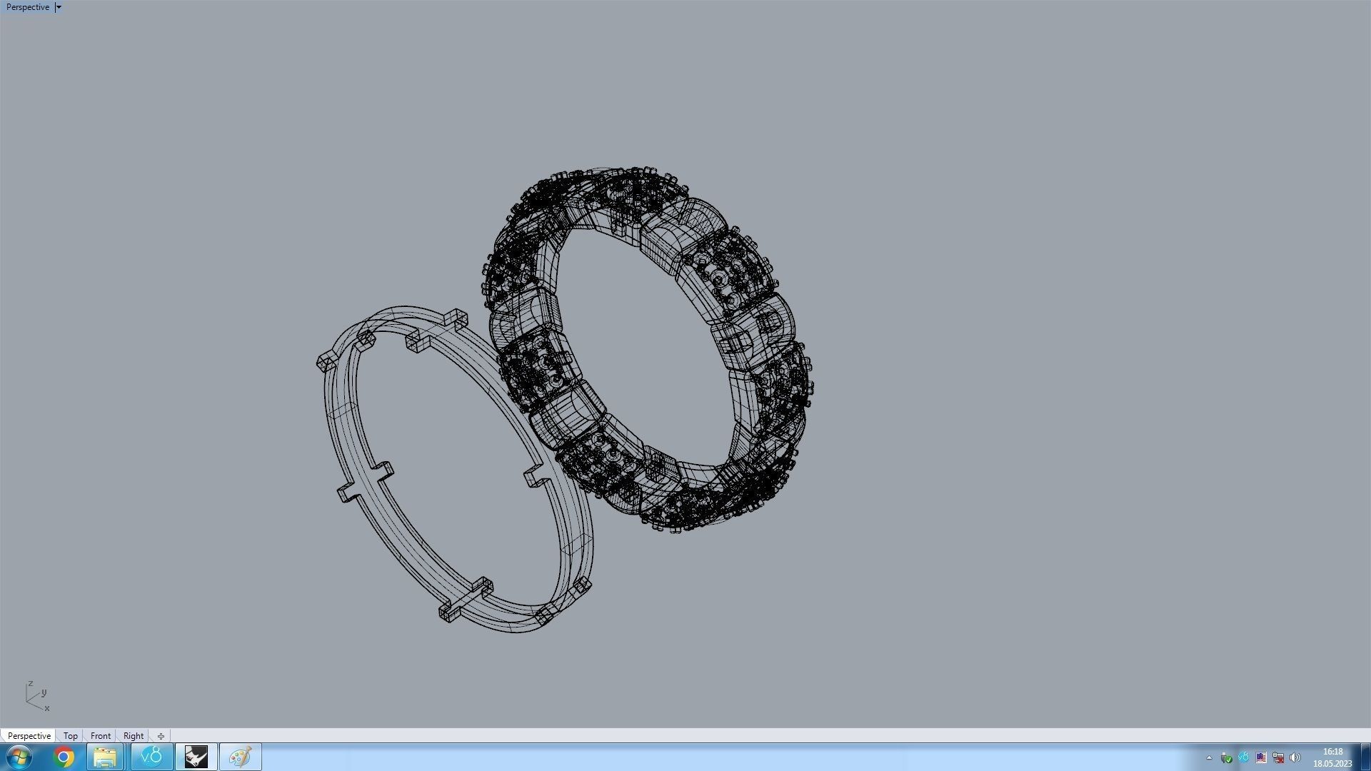 wedding RING 16 3mm size 3D print model_8