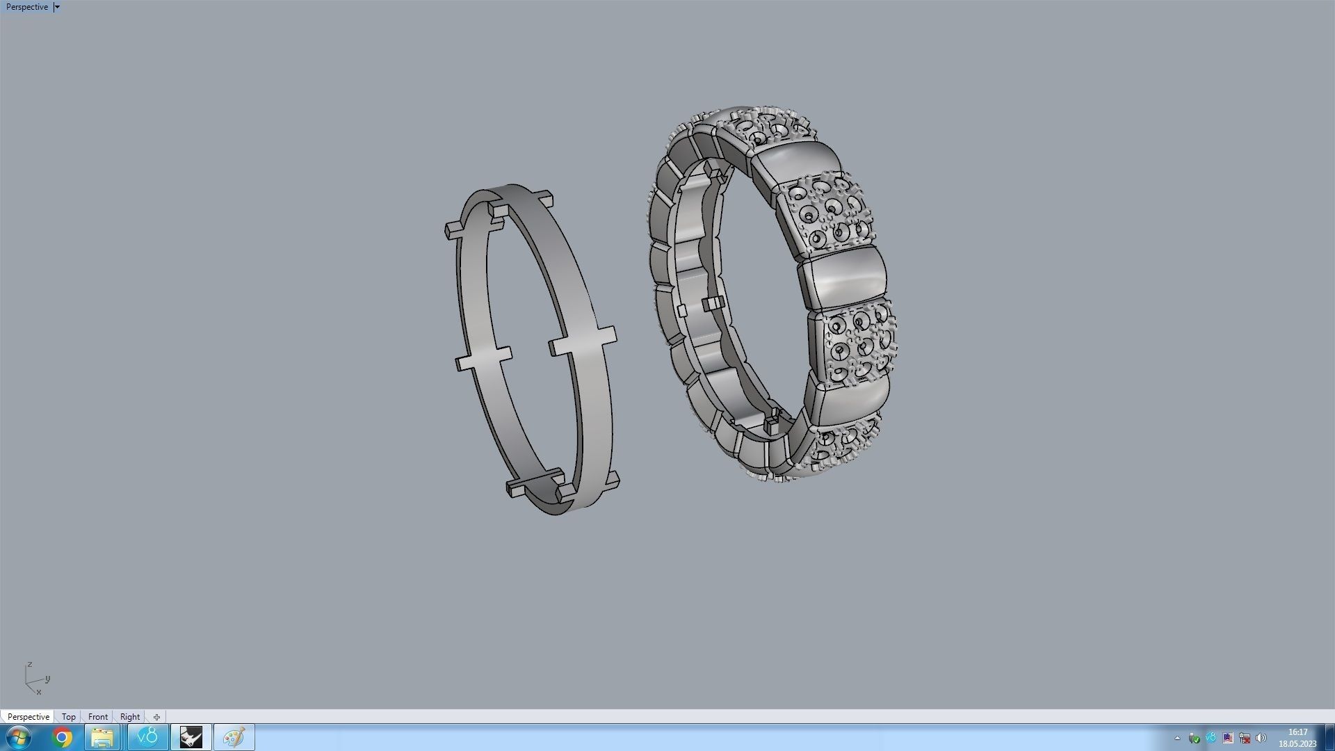 wedding RING 16 3mm size 3D print model_7