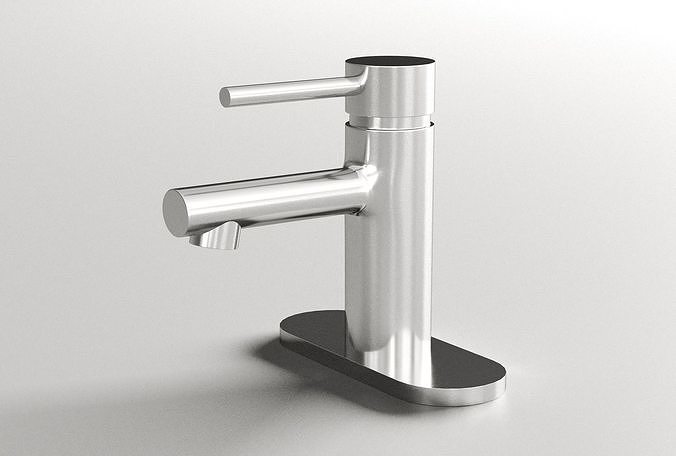 VIGO Noma Brushed Nickel Single Hole Bathroom Faucet 3D model
