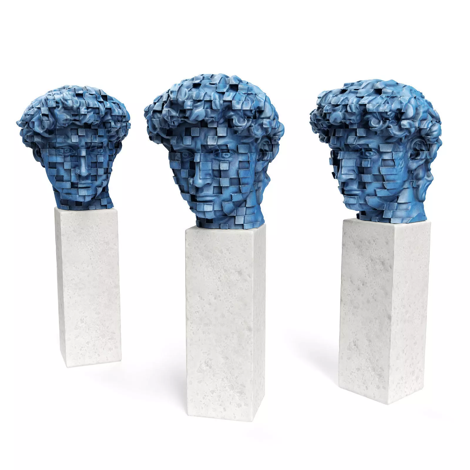 David face cubes Low-poly 3D model