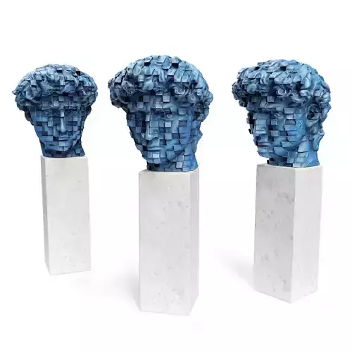 David face cubes Low-poly 3D model
