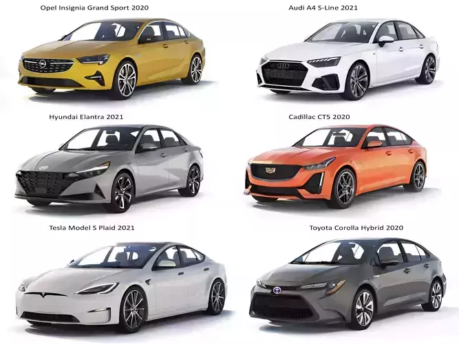 A collection of modern sedans 