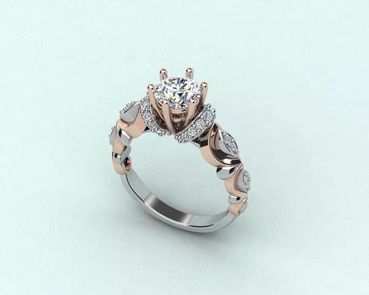 Bridal Engagement Ring 3D print model_0