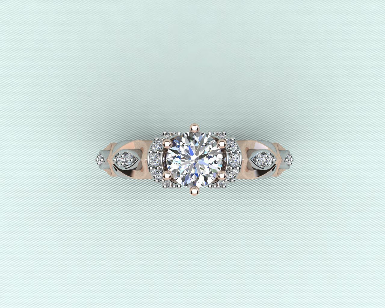Bridal Engagement Ring 3D print model_1