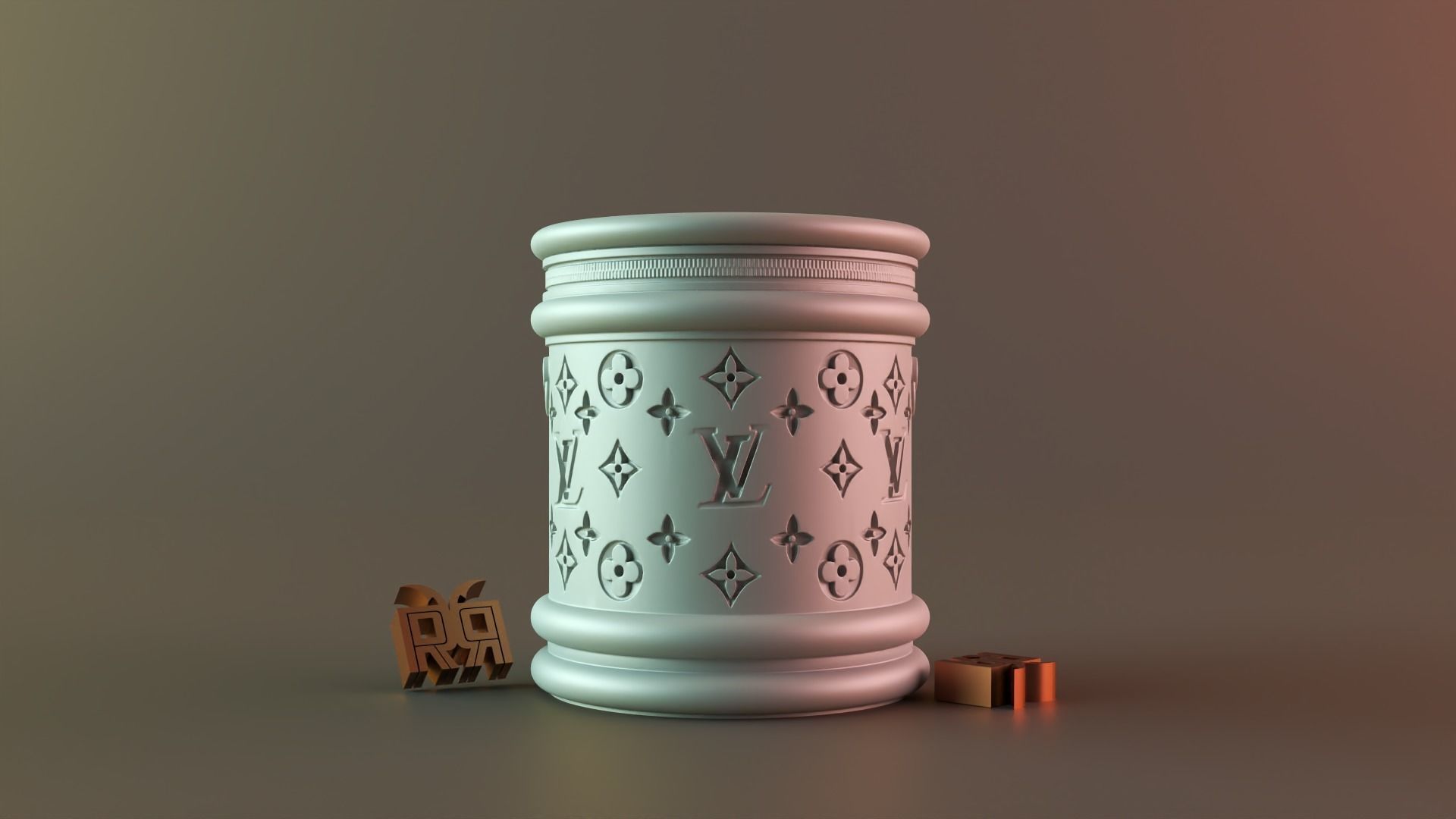 LV CANNE CANDLE MOLD 3D print model_3